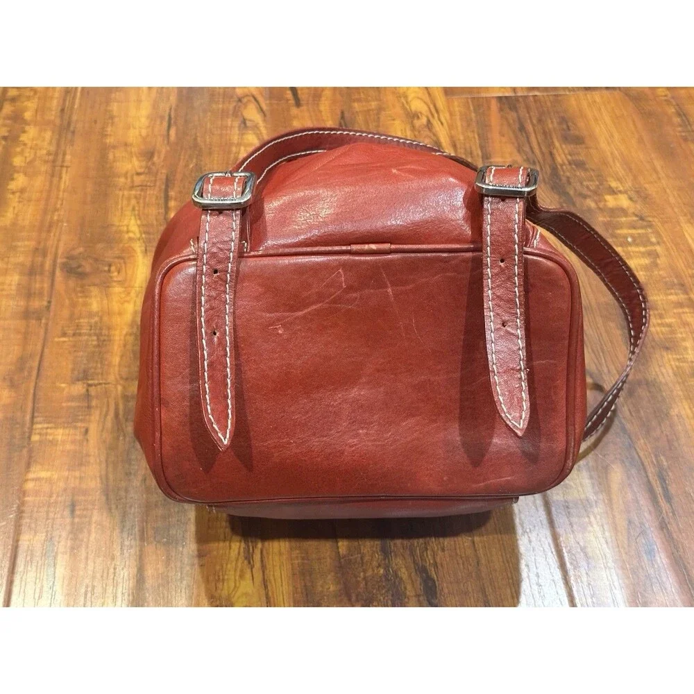 Tornabuoni Made in Italy Designer Red Leather Handbag Bag Backpack EUC